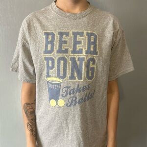 Gray Beer Pong Graphic T-Shirt